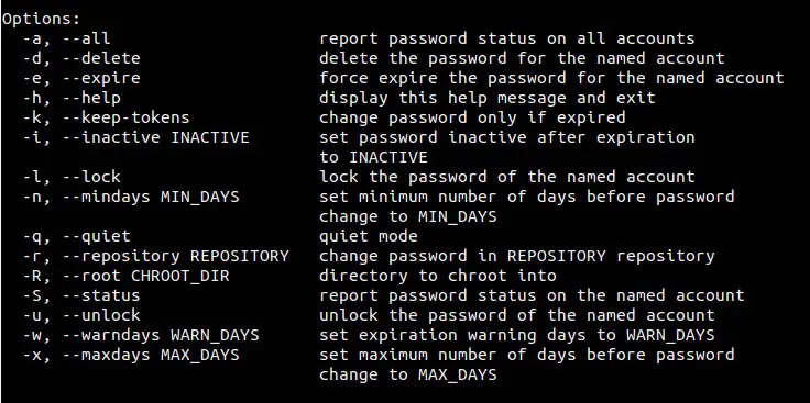 passwd-command-options