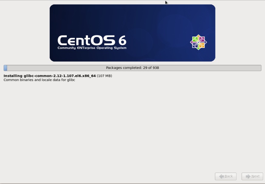 Centos installation started