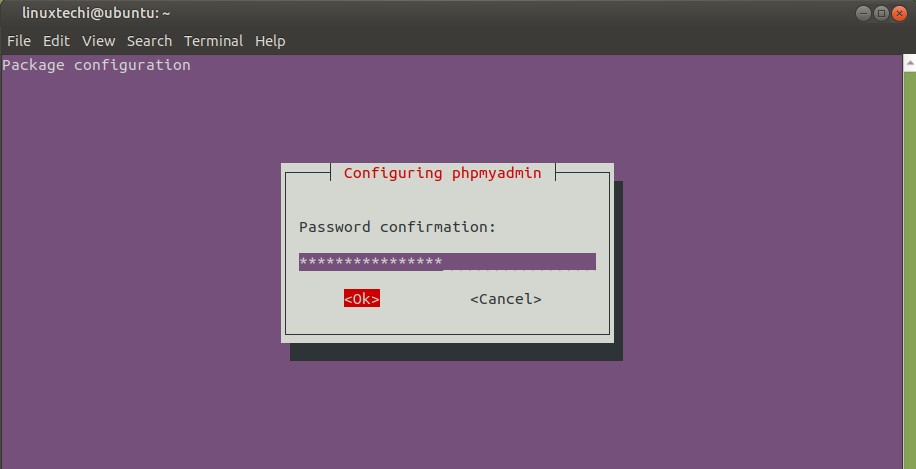 Re-enter-phpmyadmin-password-ubuntu