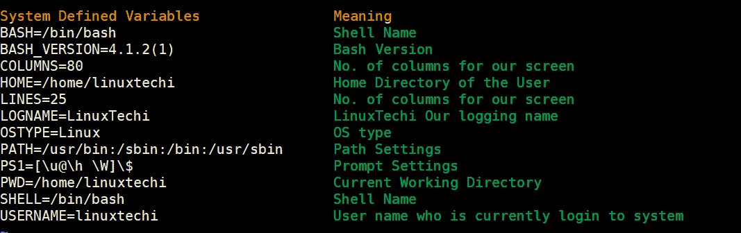 variable assignment in shell script