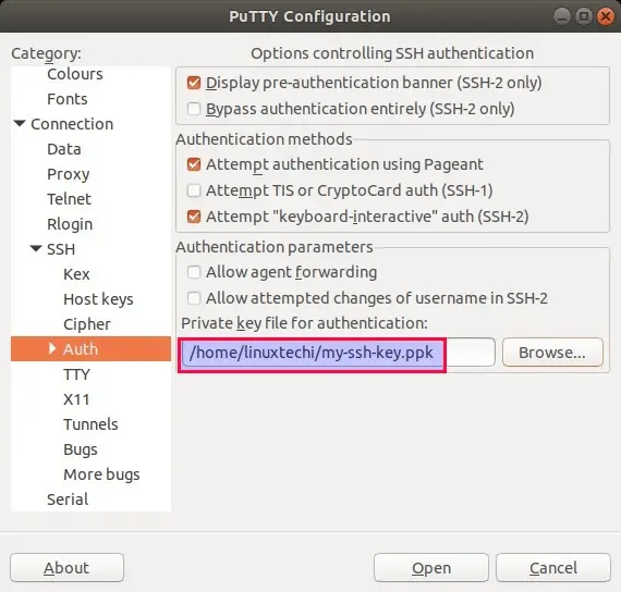 SSH-Private-Key-Putty-Linux