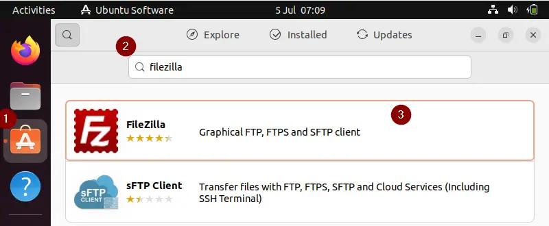 Search-FileZilla-Ubuntu-software-Center