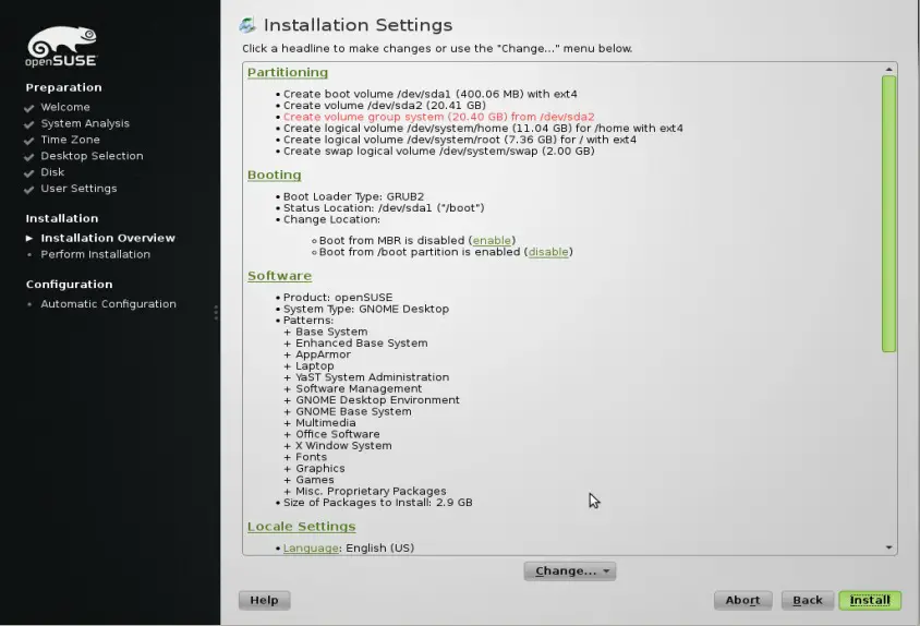 review-installation-settings