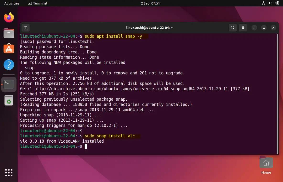 Installing-VLC-Using-Snap-Ubuntu-22-04