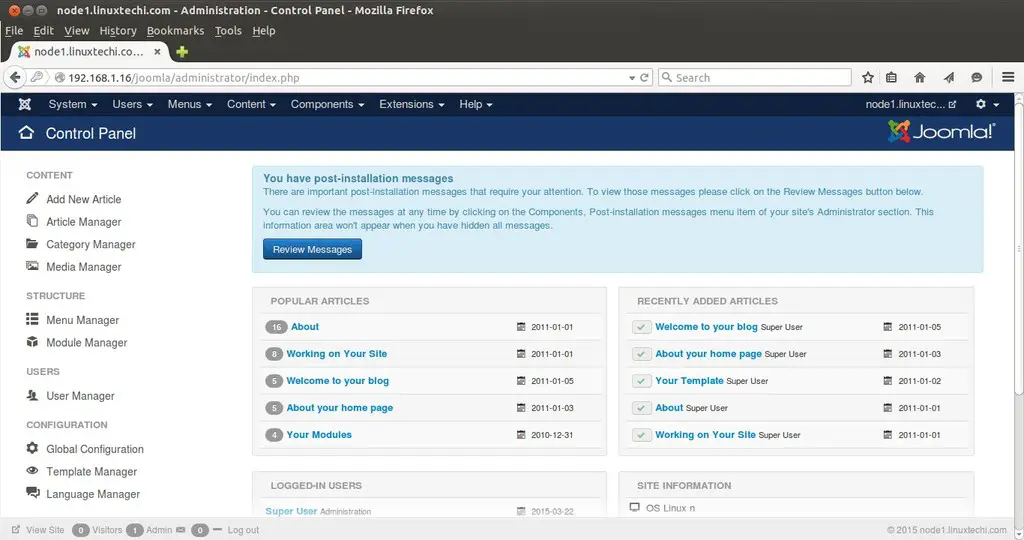 Joomla_Administration_Control Panel