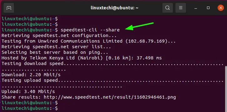 Share-Speedtest-cli-output-linux