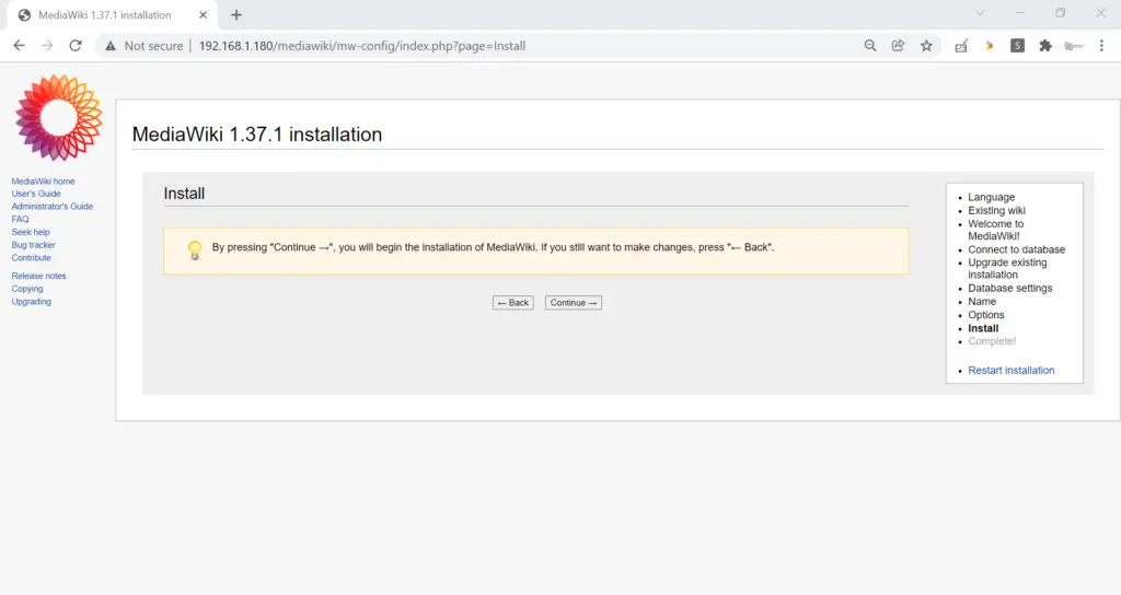 Begin-MediaWiki-installation