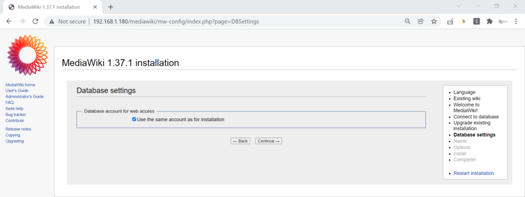 Database-Settings-mediawiki