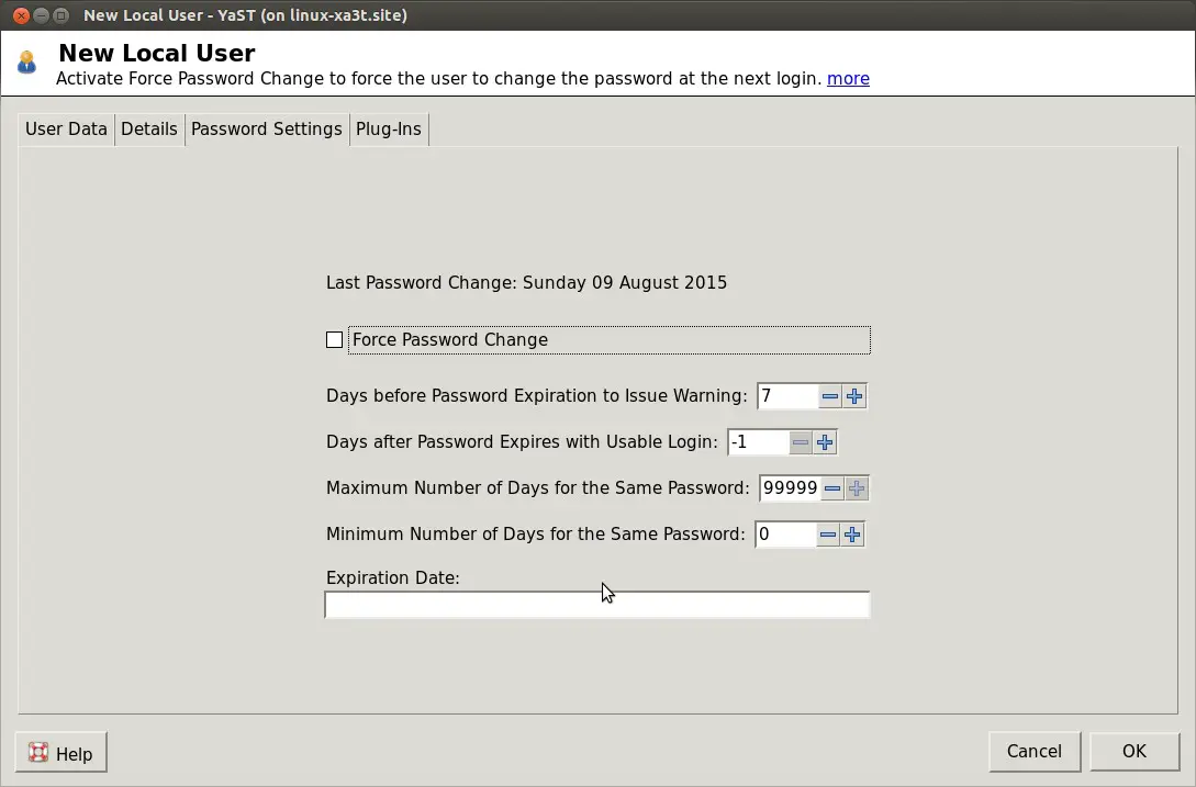 New-Local-User -password-settings-YaST