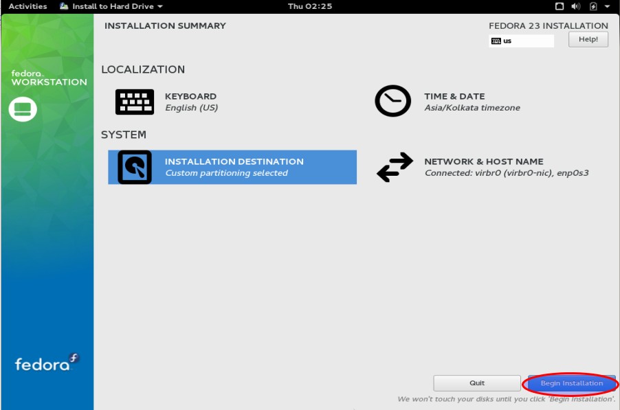 Begin-installation-fedora23