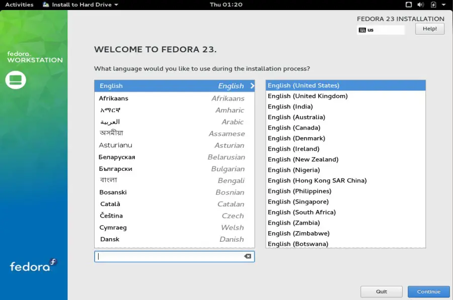 choose-language-fedora23