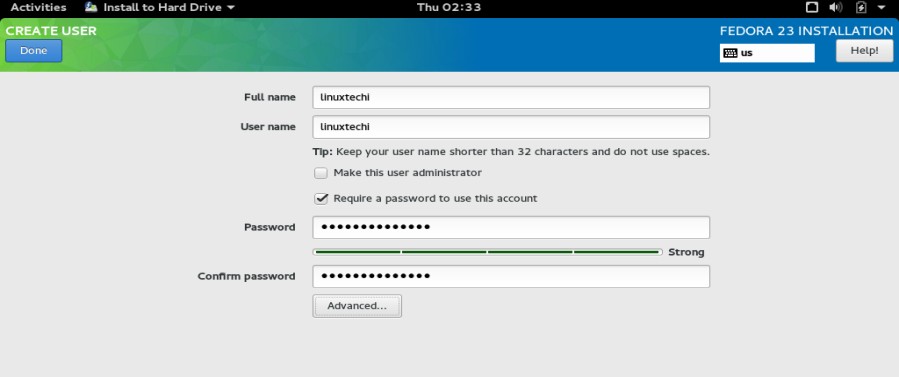 user-creation-during-fedora23-installation