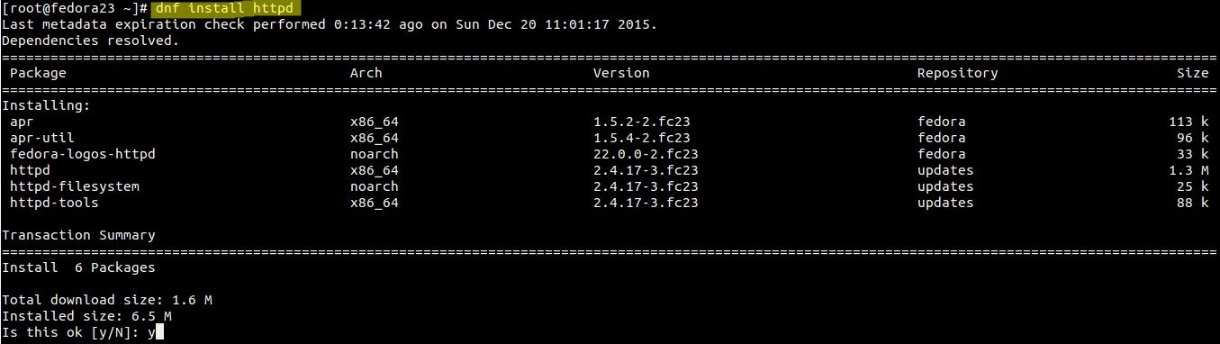 installer php apache linux yum