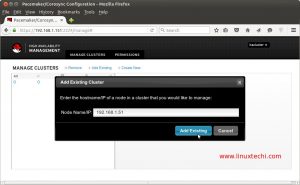 Pacemaker-GUI-Existing-Cluster