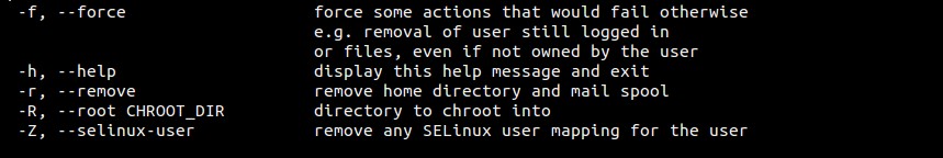 userdel-command-options