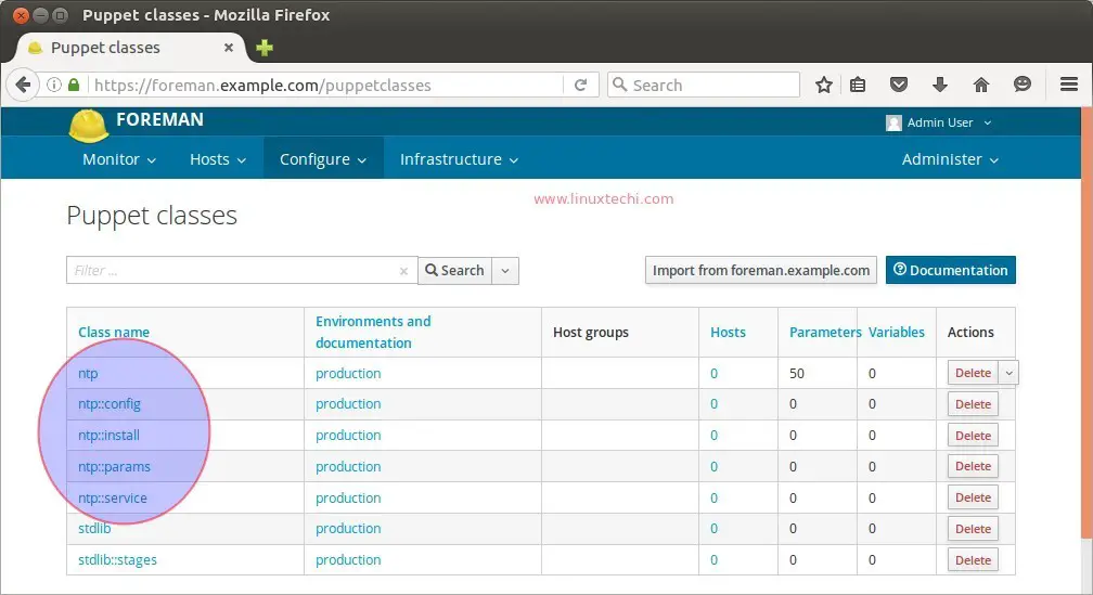 Puppet -NTP-class-foreman-dashboard