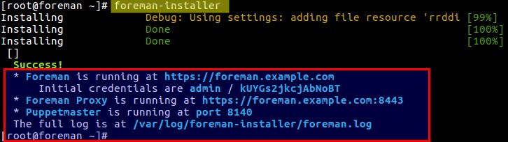 foreman-successful-installation-message