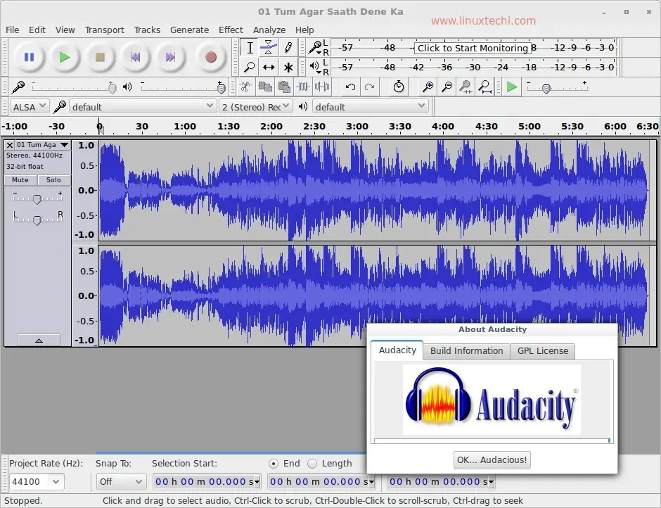 Audacity-audio-editor-Linux-Desktop