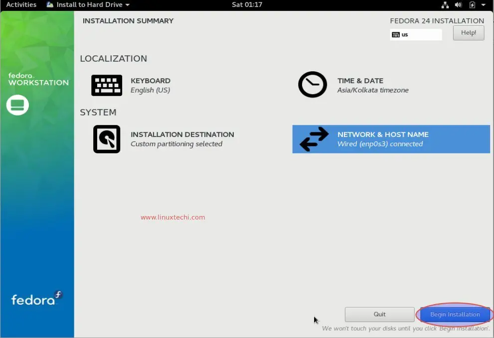 Begin-Installation-option-Fedora24-workstation