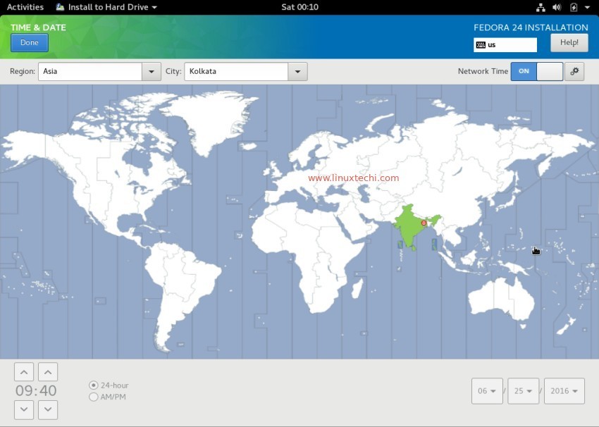 TimeZone-Fedora24-workstation