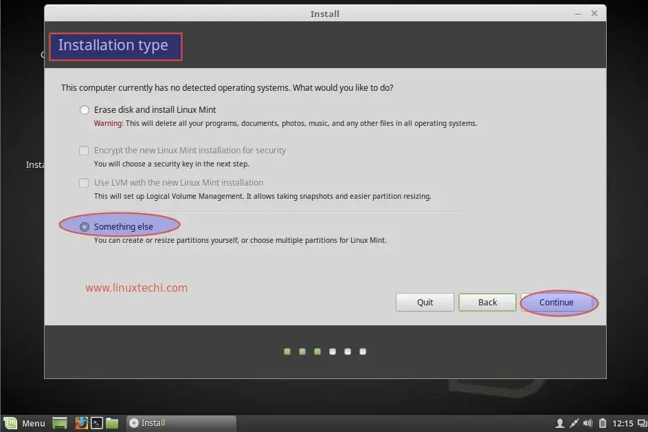 Choose-Somethig-else-option-linuxmint18-installation