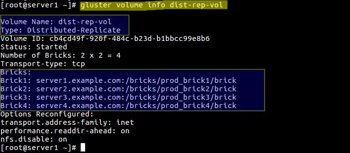 distribute-replicate-gluster-volume-info