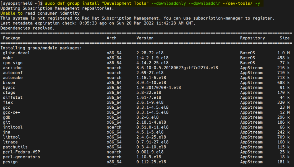 Download-Development-tools-rhel-centos