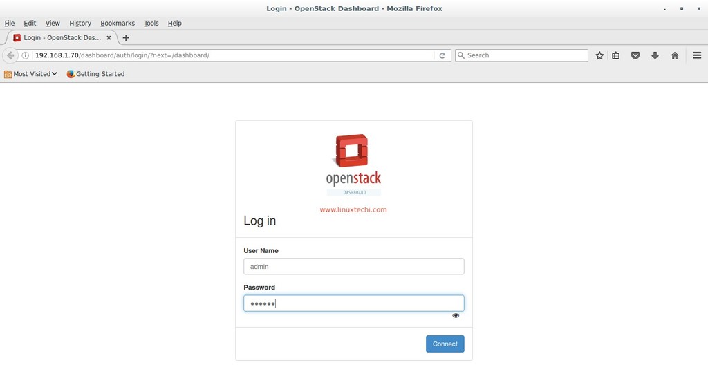 login-openstack-newton-dashboard