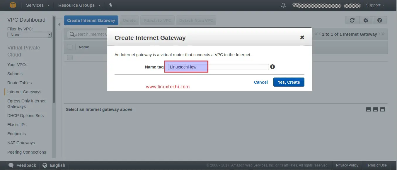 Create-Internet-gateway-VPC-AWS