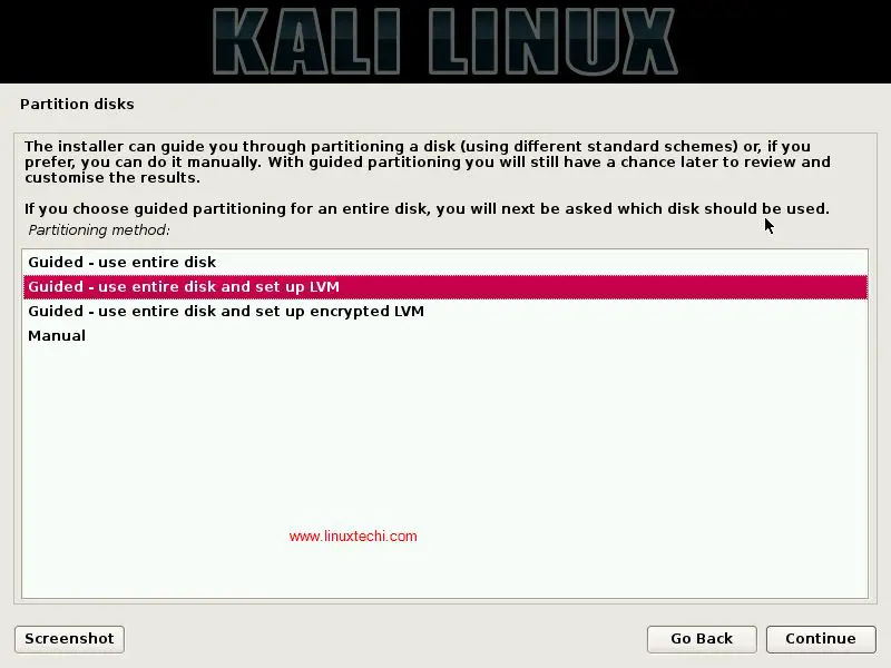 Partitions-on-LVM-KaliLinux-Installation