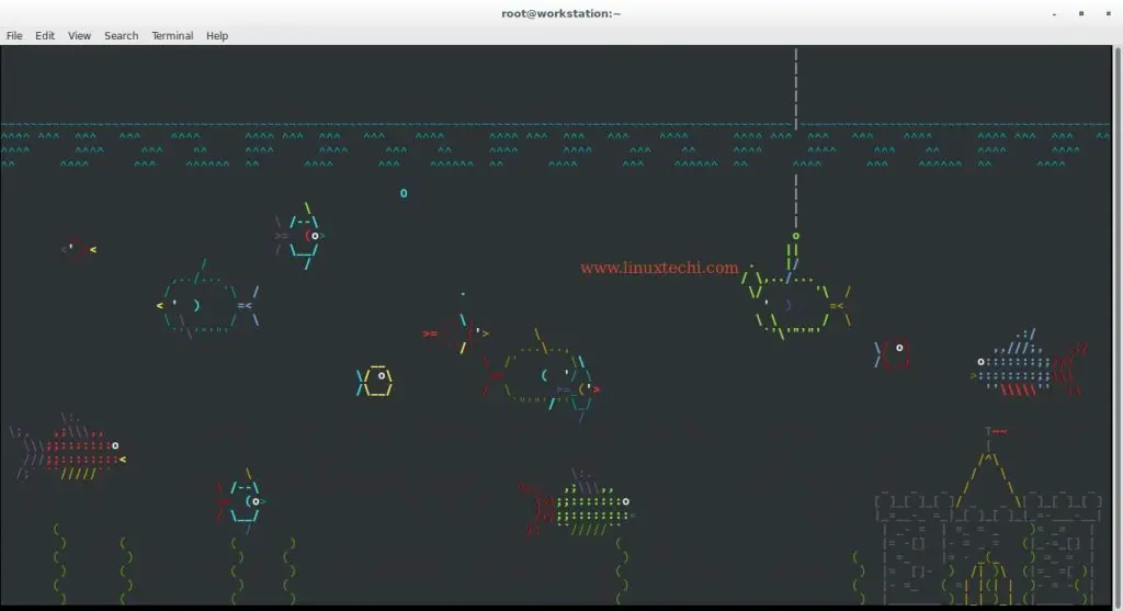 Linnux-Terminal-Asciiquarium