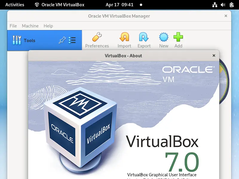 Access-VirtualBox-Manager-Fedora-Linux