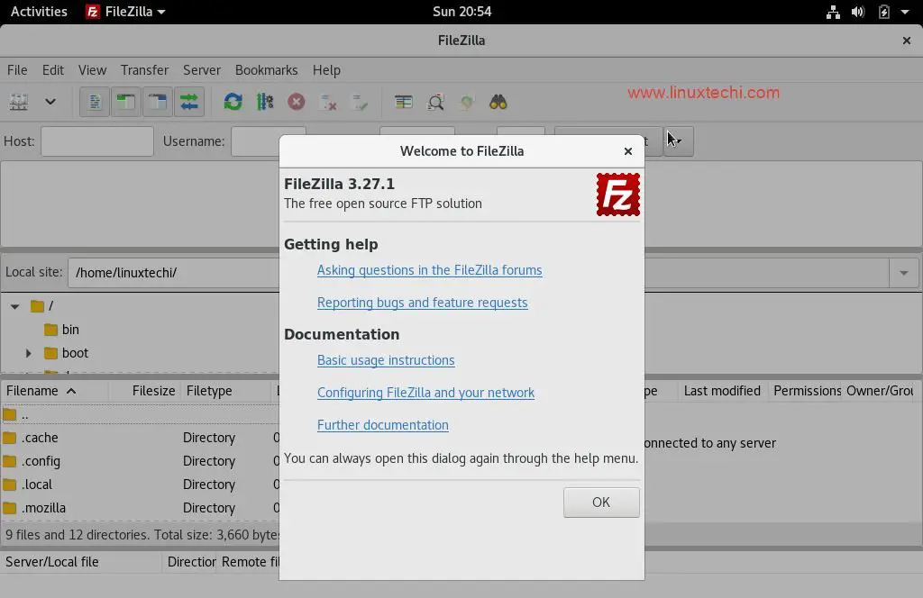 Fedora26-FileZilla