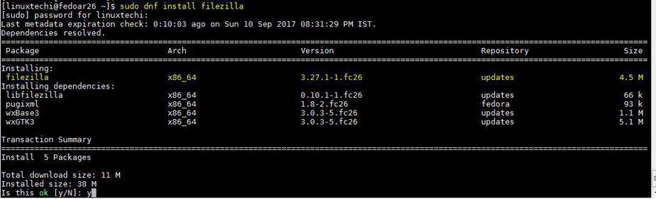 how to install filezilla in fedora 27 how to install filezilla in fedora 27