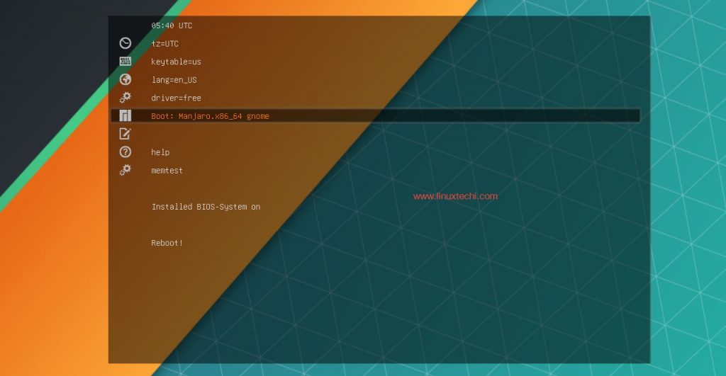 Boot-Manjaro-Gnome