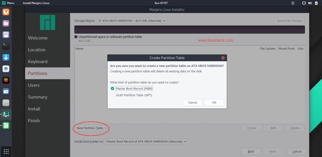 Partition-Table-Type-Manjaro-Linux-Installation