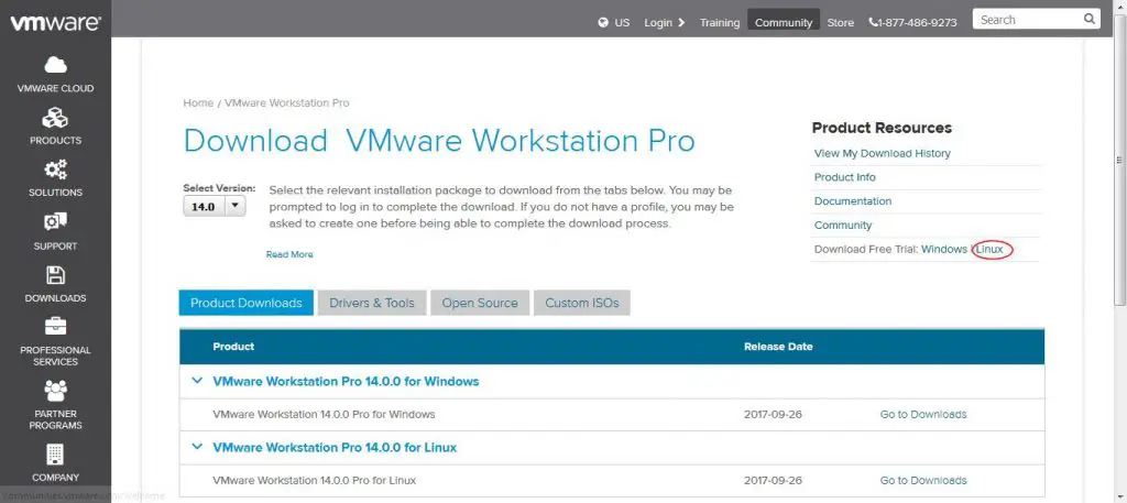 Trial-Version-VMware-Workstation14-Debian9