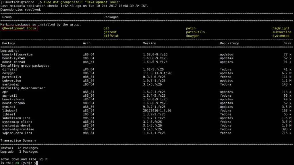 dnf-groupintsall-command