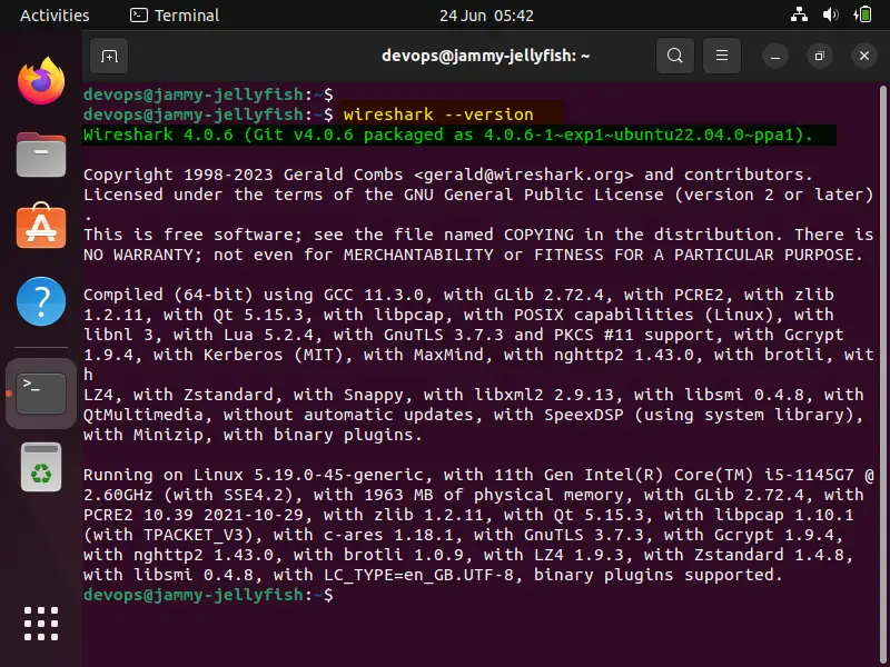 Wireshark-Version-Check-Ubuntu-Linux