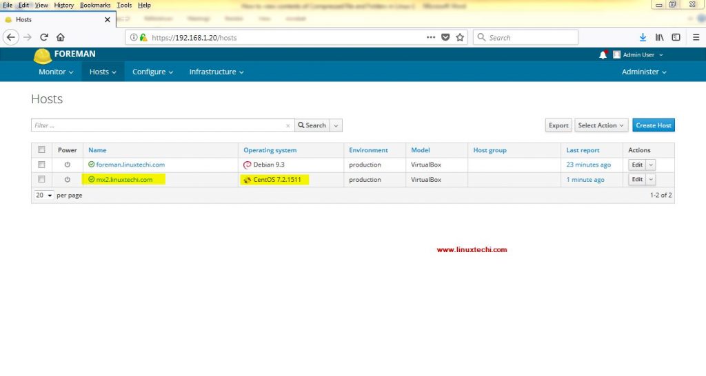 CentOs7-Host-Foreman-Dashboard