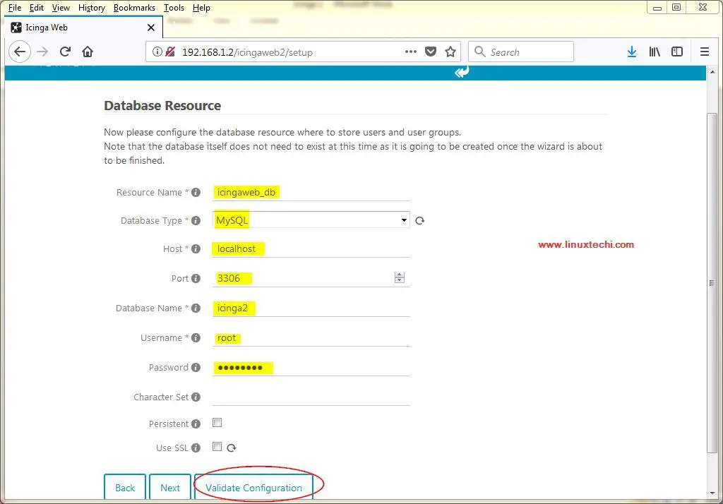 Database-Resource-Icinga2-Web-CentOS7