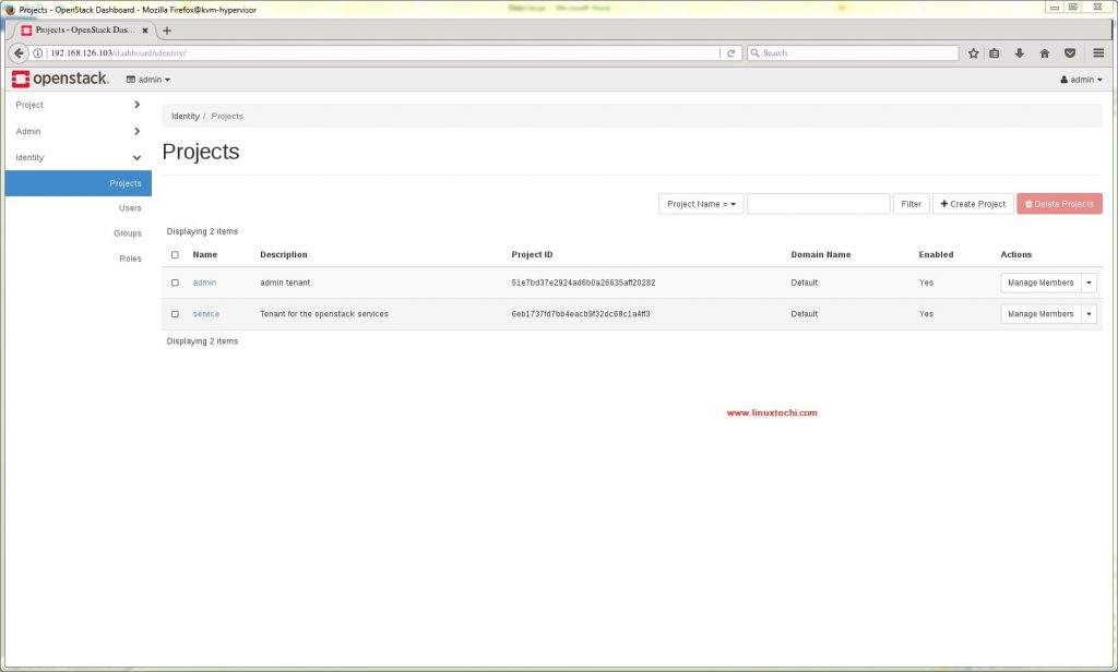 Projects -OpenStack-Dashboard