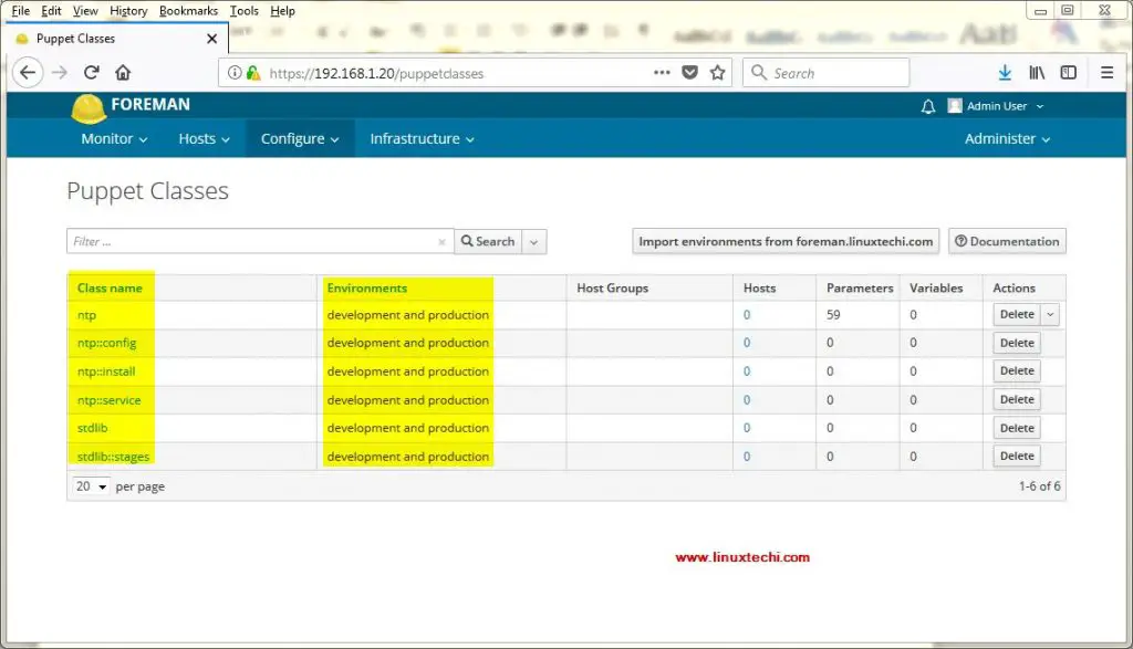 Puppet-Classes-Environments-Foreman-Dashboard