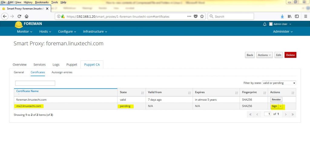 Sign-certificates-Foreman-Dashboard