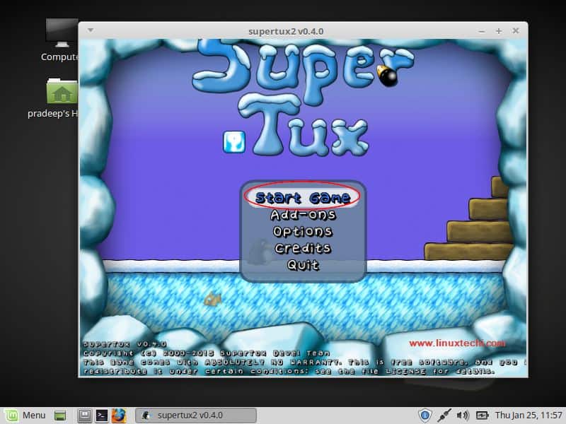 Gameplay Guarapa - Jogos no Linux - Super tux 2 