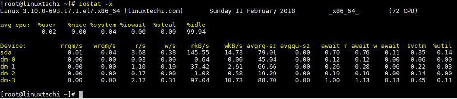 Detailed-io-statistics-iostat-command