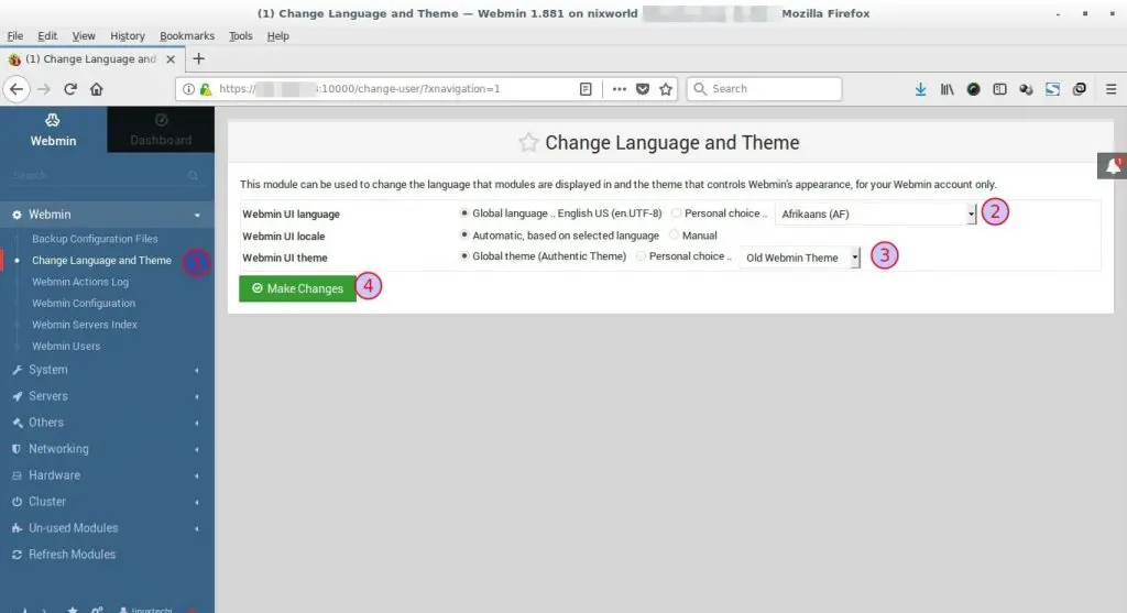 Change-Language-Theme-Webmin