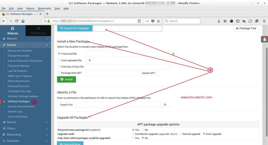 Install-Upgrade-Software-Packages-Webmin-Dashboard