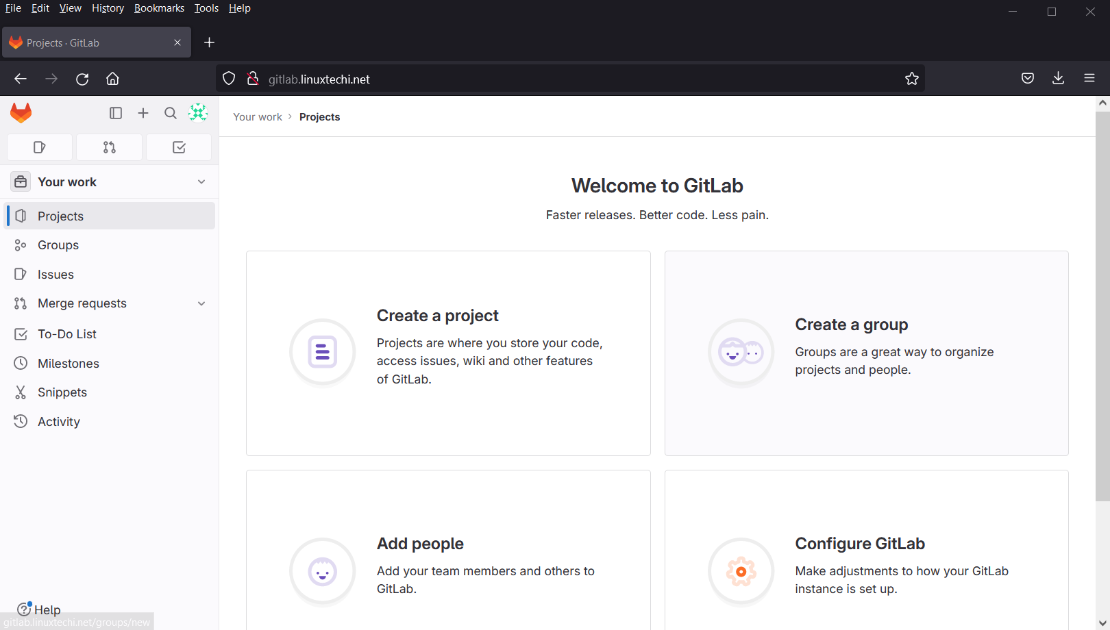 GitLab-Web-Interface-Ubuntu