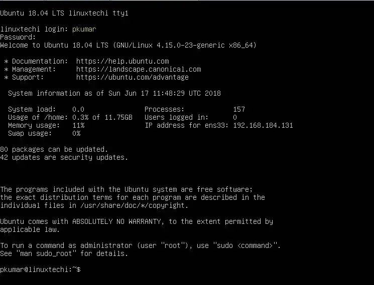 Login-Screen-after-Ubuntu-18-04-Server-Installation